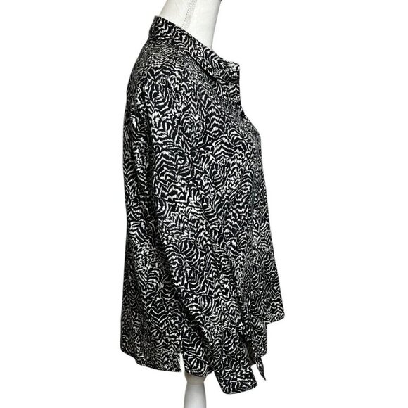 Foxcroft Ava Zebra Print Non Iron Heritage Women's Button Front Shirt SZ 12 - Picture 3 of 10